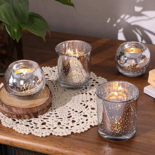 30pcs Assorted Silver Votive Candle Holders, Large Table Decorations in Silver, alternate view 6