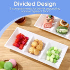 30pcs White 3 Section Serving Tray 15 x 7 in Plastic in White, alternate view 3
