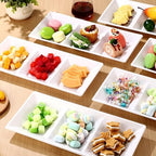 30pcs White 3 Section Serving Tray 15 x 7 in Plastic in White, alternate view 5