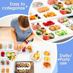 30pcs White 3 Section Serving Tray 15 x 7 in Plastic in White, alternate view 6