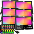 30W Led Flood Light Outdoor 300W Equivalent, Color Changing RGB Lights with Remote, 120 RGB Colors, Warm White