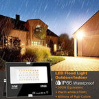 30W Led Flood Light Outdoor 300W Equivalent, Color Changing RGB Lights with Remote, 120 RGB Colors, Warm White, alternate