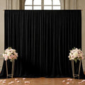 30x10 FT Wrinkle Free Black Backdrop Curtains for Wedding Parties, Soft Polyester Photo Backdrop Curtains with 4