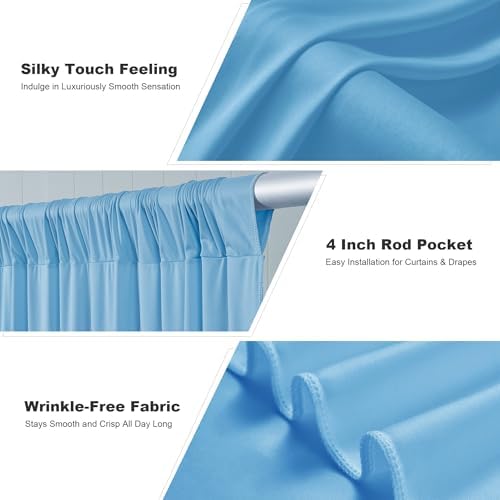30x10ft Baby Blue Backdrop Curtains for Parties, 6 Panels 5x10ft Wrinkle-Free Polyester Background Curtains for, alternate