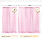30x10ft Baby Pink Tulle Backdrop Curtain with Lights String for Parites, Sheer Photo Backdrop Curtains with, alternate view 6