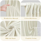 30x10ft Beige Backdrop Curtain for Parties Wrinkle Free Fabric Backdrop Curtain Wedding Photo Backdrop Drapes, alternate view
