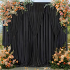 30x10ft Black Backdrop Curtain Panels for Parties - Wrinkle Free Polyester Photo Curtain Backdrop Wedding Back