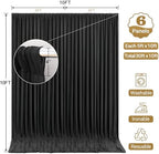 30x10ft Black Backdrop Curtain Panels for Parties - Wrinkle Free Polyester Photo Curtain Backdrop Wedding Back, alternate