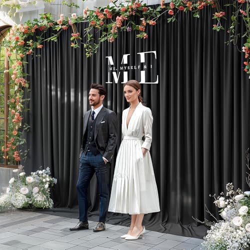 30x10ft Black Backdrop Curtain Panels for Parties - Wrinkle Free Polyester Photo Curtain Backdrop Wedding Back, alternate