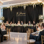 30x10ft Black Backdrop Curtain Wrinkle Free Photo Backdrop Drapes for Wedding Party Birthday Baby Shower, alternate view 2