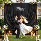 30x10ft Black Backdrop Curtain Wrinkle Free Photo Backdrop Drapes for Wedding Party Birthday Baby Shower, alternate view 5