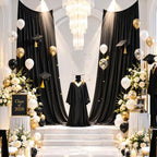30x10ft Black Backdrop Curtain Wrinkle Free Photo Backdrop Drapes for Wedding Party Birthday Baby Shower, alternate view 7