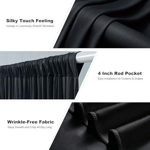 30x10ft Black Backdrop Curtains for Parties, 6 Panels 5x10ft Wrinkle-Free Polyester Background Curtains for, alternate view 4