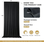 30x10ft Black Backdrop Curtains for Parties, 6 Panels 5x10ft Wrinkle-Free Polyester Background Curtains for, alternate view 5
