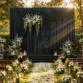 30x10FT Black Backdrop Curtains, Polyester Back Drop for Halloween in 30x10FT