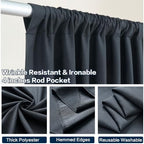 30x10FT Black Backdrop Curtains, Polyester Back Drop for Halloween in 30x10FT, alternate view 5