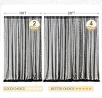 30x10ft Black Tulle Backdrop Curtain with Lights String for Parites, Sheer Photo Backdrop Curtains with Lights, alternate
