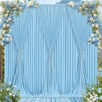 30x10ft Blue Backdrop Curtain Panels for Parties - Wrinkle Free Polyester Photo Curtain Backdrop Wedding Back