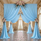 30x10ft Blue Backdrop Curtain Panels for Parties - Wrinkle Free Polyester Photo Curtain Backdrop Wedding Back, alternate view