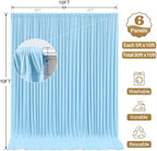 30x10ft Blue Backdrop Curtain Panels for Parties - Wrinkle Free Polyester Photo Curtain Backdrop Wedding Back, alternate view