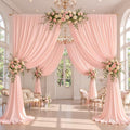30x10ft Blush Pink Backdrop Curtain Panels for Parties - Wrinkle Free Polyester Photo Curtain Backdrop Wedding