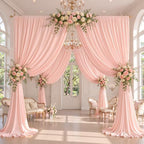 30x10ft Blush Pink Backdrop Curtain Panels for Parties - Wrinkle Free Polyester Photo Curtain Backdrop Wedding