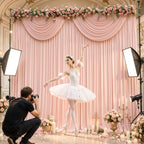 30x10ft Blush Pink Backdrop Curtain Panels for Parties - Wrinkle Free Polyester Photo Curtain Backdrop Wedding, alternate