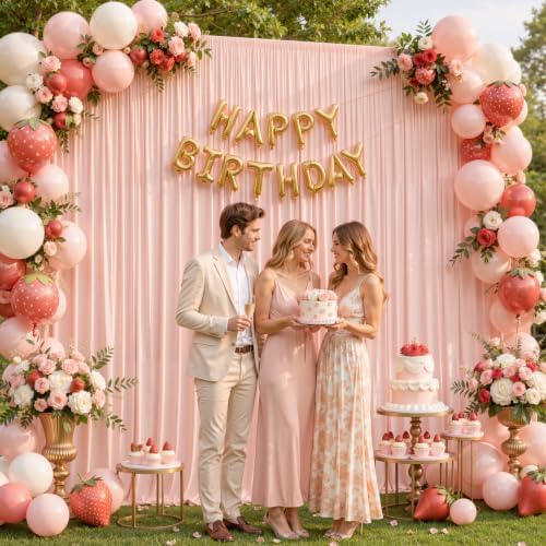 30x10ft Blush Pink Backdrop Curtain Panels for Parties - Wrinkle Free Polyester Photo Curtain Backdrop Wedding, alternate