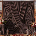 30x10ft Brown Backdrop Curtains for Parties, 6 Panels 5x10ft Wrinkle-Free Polyester Background Curtains for