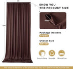 30x10ft Brown Backdrop Curtains for Parties, 6 Panels 5x10ft Wrinkle-Free Polyester Background Curtains for, alternate view 5