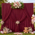 30x10ft Burgundy Backdrop Curtain Panels for Parties - Wrinkle Free Polyester Photo Curtain Backdrop Wedding