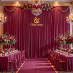 30x10ft Burgundy Backdrop Curtain Panels for Parties - Wrinkle Free Polyester Photo Curtain Backdrop Wedding, alternate view
