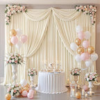 30x10ft Champagne Backdrop Curtain for Parties Wrinkle Free Fabric Backdrop Curtain Wedding Photo Backdrop, alternate view 3