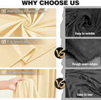 30x10ft Champagne Backdrop Curtain Panels for Parties - Wrinkle Free Polyester Photo Curtain Backdrop Wedding, alternate view