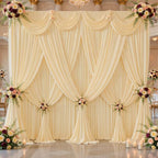 30x10ft Champagne Backdrop Curtain Panels for Parties - Wrinkle Free Polyester Photo Curtain Backdrop Wedding, alternate view