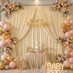 30x10ft Champagne Backdrop Curtain Panels for Parties - Wrinkle Free Polyester Photo Curtain Backdrop Wedding, alternate view