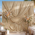 30x10FT Champagne Sequin Backdrop Curtains Wrinkle Free Drapes for Wedding in 30x10FT