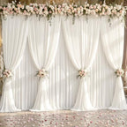 30x10ft Cream Backdrop Curtain Panels for Parties - Wrinkle Free Polyester Photo Curtain Backdrop Wedding Back, alternate
