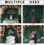 30x10FT Dark Green Backdrop Curtains for Wedding Parties, Wrinkle Free Photo Backdrop Curtains for Wedding, alternate view 2