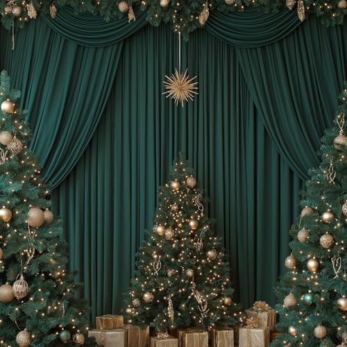 30x10FT Dark Green Backdrop Curtains for Wedding Parties, Wrinkle Free Photo Backdrop Curtains for Wedding, alternate view 3