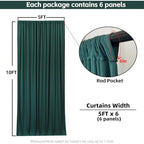 30x10FT Dark Green Backdrop Curtains for Wedding Parties, Wrinkle Free Photo Backdrop Curtains for Wedding, alternate view 4