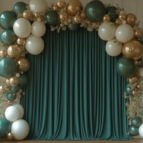 30x10FT Dark Green Backdrop Curtains for Wedding Parties, Wrinkle Free Photo Backdrop Curtains for Wedding, alternate view 7