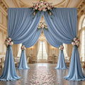 30x10ft Dusty Blue Backdrop Curtain Panels for Parties - Wrinkle Free Polyester Photo Curtain Backdrop Wedding
