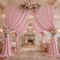 30x10ft Dusty Rose Backdrop Curtain Panels for Parties - Wrinkle Free Polyester Photo Curtain Backdrop Wedding