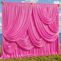 30x10ft Hot Pink Glitter Backdrop Curtain for Parties, Wrinkle Free Satin Photo Backdrop Drapes 6 Panels 5x10FT