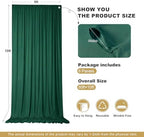 30x10ft Hunter Green Backdrop Curtains for Parties, 6 Panels 5x10ft Wrinkle-Free Polyester Background Curtains, alternate