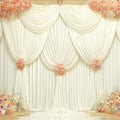 30x10ft Ivory Backdrop Curtain Panels for Parties - Wrinkle Free Polyester Photo Curtain Backdrop Wedding Back
