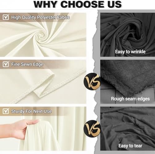 30x10ft Ivory Backdrop Curtain Panels for Parties - Wrinkle Free Polyester Photo Curtain Backdrop Wedding Back, alternate