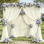 30x10ft Ivory Backdrop Curtain Panels for Parties - Wrinkle Free Polyester Photo Curtain Backdrop Wedding Back, alternate