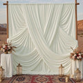 30x10ft Ivory Backdrop Curtains for Parties, 6 Panels 5x10ft Wrinkle-Free Polyester Background Curtains for